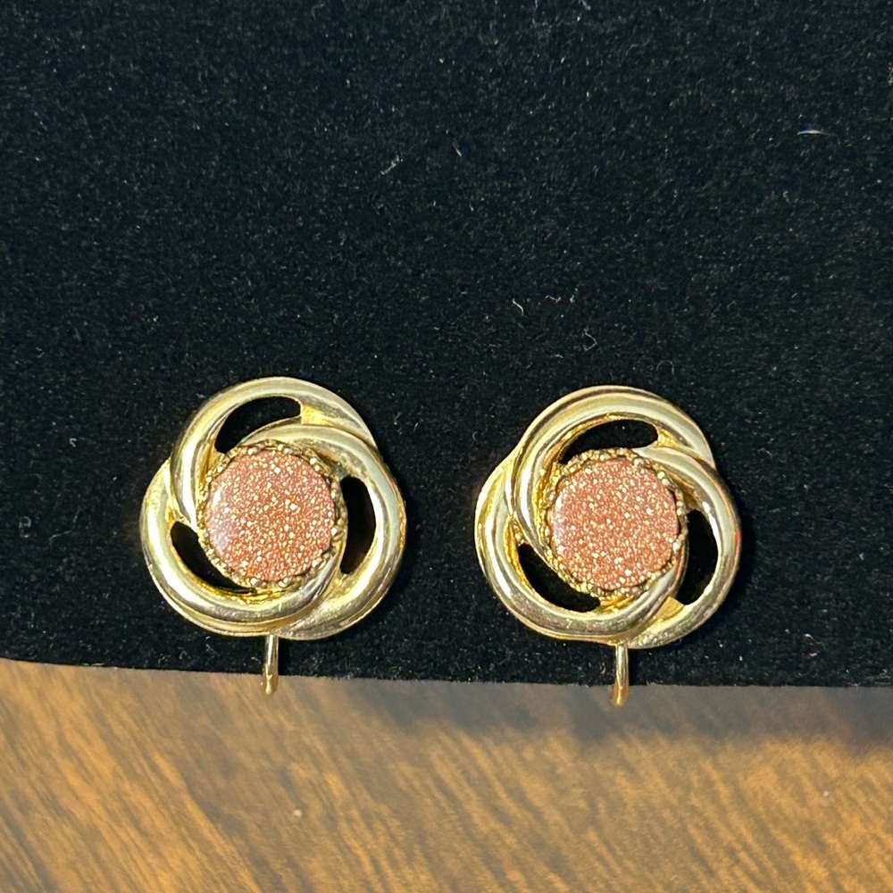 Vintage Moonstone Clip On Earrings